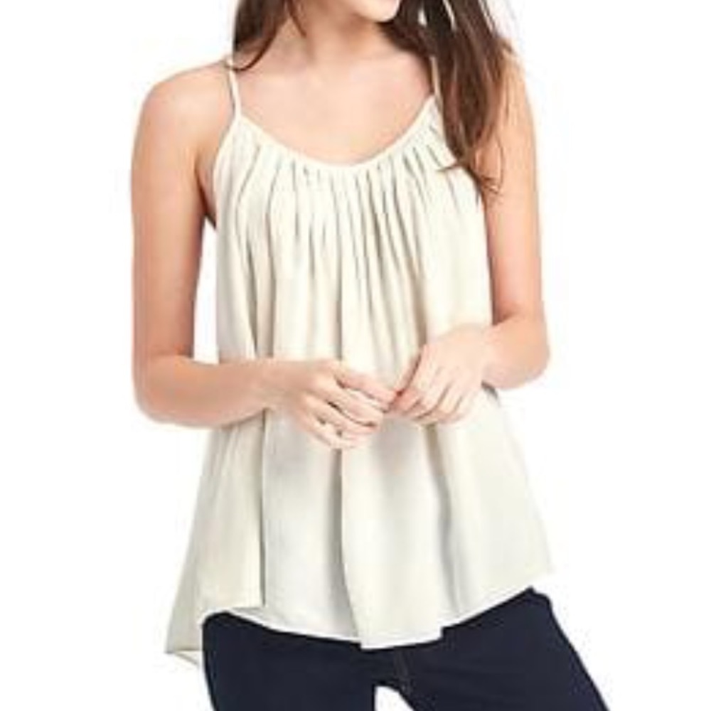 gap pleated scoop neck tank in navy